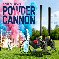 Mini Canon à Confettis et Fumigène, Lanceur de Poudre et de Serpentins, Angle Réglable à 180 Degrés, pour Baby Shower et Révélation du Sexe
