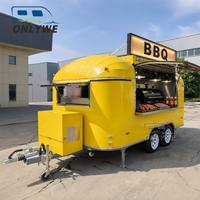 ONLYWE Remorque alimentaire de style rétro à vendre, remorque de concession pour burgers et tacos avec fenêtre de service pour les vendeurs de nourriture
