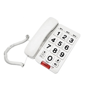 Téléphone fixe filaire avec touches amplifiées, haut-parleur bidirectionnel et fixation murale pour <span class=keywords><strong>personnes</strong></span> âgées - Product Image 1