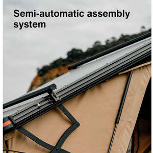 Tente <span class=keywords><strong>de</strong></span> <span class=keywords><strong>toit</strong></span> <span class=keywords><strong>de</strong></span> voiture pliable pour 2 personnes avec échelle intégrée, coque dure résistante aux UV et fermetures à glissière étanches robustes - Product Image 5