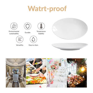 จานเซรามิกทรงรีสีขาวขนาด 12/14/16 นิ้ว ทำจากกระดูกจีน ทนความร้อน เหมาะสำหรับเสิร์ฟสเต็ก พาสต้า อาหารเรียกน้ำย่อย อาหารจัดเลี้ยง อาหารค่ำ อาหารปลา - Product Image 5