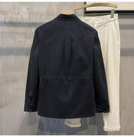 Vestes de travail décontractées pour hommes en toile enduite avec logo personnalisable, coupe-vent, écologiques, col rabattable, pour le printemps et l'automne, style streetwear
