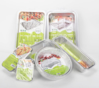 Barquettes rectangulaires en aluminium de qualité alimentaire de 1 lb, conteneurs en aluminium argenté, barquettes à emporter, plateaux de cuisson