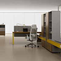 Ensemble de table de bureau en bois moderne de luxe bureau d'ordinateur de direction pour 4 personnes poste de travail modulaire pour le personnel