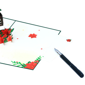 Tươi Cổ Mini Giáng Sinh Wonderland 3D Pop 6-Màu Hình Chữ Nhật Thiệp Chúc Mừng Thẻ Tinh Tế Trạng Nguyên Vòng Hoa Hộp Thư Hàng Rào Cổ Điển - Product Image 2