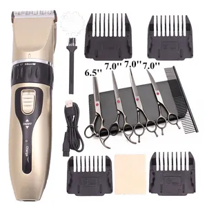 Chuyên Nghiệp Pet Dog Tóc Tông Đơ Động Vật Grooming Clippers Máy Cắt Máy Cạo Râu Điện Máy Cắt Kéo Clipper 110-240V USB Sạc