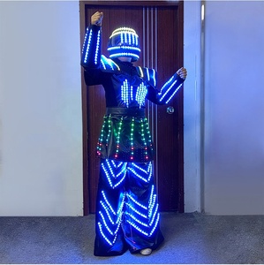 Disfraz de Robot con <span class=keywords><strong>Zancos</strong></span> y Luces LED para <span class=keywords><strong>Mujer</strong></span> | Traje con Casco Luminoso para Halloween, Cosplay, Escenario, DJ, Discoteca y Fiestas - Product Image 5