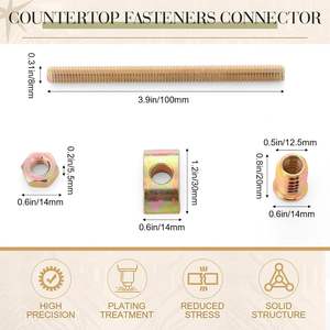 Kit de tornillos y tuercas de acero M6 con espigas de madera, accesorios completos para la producción de marcos de cama de madera DIY - Product Image 3