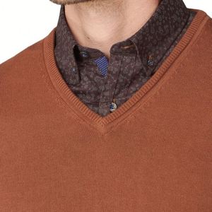 Sudadera Personalizada con Cuello en V, Color Marrón Sólido, 100% Algodón Ecológico, para Invierno, Fitness, Entrenamiento, Sudadera de Felpa para Hombre - Product Image 4