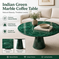 Table basse ronde en marbre vert Grand India, grande table de hall en pierre naturelle avec bord sur mesure pour villas de luxe et projets