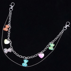 yueli Fashion Waist Chain Double Layer Bear Pendant Zinc Alloy Hip Hop Punk Denim Pants Chain Daily Wear - Product Image 3