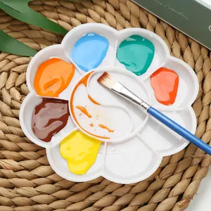 2024 Sản Phẩm Mới 17Cm Sơn Vòng Nghệ Sĩ Palette Lớn PP Màu Nước Nhựa Sơn Palette