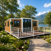 Villa conteneur pliable et extensible de 20 pieds, 4 chambres, ignifuge, maison modulaire de luxe entièrement meublée