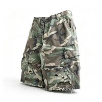 Shorts amples pour hommes, style vintage délavé, patchwork camouflage, logo personnalisé, haute qualité, hip hop