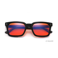 Usine Vente Classique Acétate Optique Cadre Jaune Rouge Orange Lentilles Lunettes Designer Personnalisé Unisexe Anti Lumière Bleue Lunettes