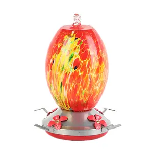 Glass Outdoor Hanging Glass Hummingbird Feeder Rounded Window Bird Feeder With Sticker Packing For Small Animals