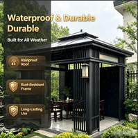 Pérgola de Aluminio Estilo Chino para Exteriores, Resistente a la Corrosión, Insonorizada y Aislada, para Sala de Té, Terraza o Jardín