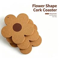 Sous-verre en liège en forme de fleur, écologique et résistant à la chaleur, avec logo personnalisé pour la décoration de table, de maison et de cuisine