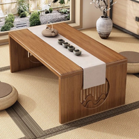 Table à thé pliable japonaise Tatami, nouvelle table basse chinoise pliable avec baie vitrée