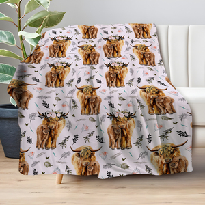 Manta Decorativa con Estampado de Vaca Highland, Rectangular, de Microfibra, Estilo Pastoral, Antipilling, Lavable a Máquina, para Uso Doméstico - Product Image 2