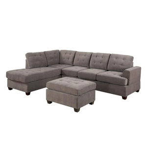 Set Salas Mobili <span class=keywords><strong>per</strong></span> Soggiorno Copridivano a L Divano Angolare Componibile a 7 Posti con Sgabello - Product Image 1