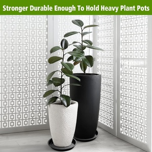Ensemble de 16 plateaux d'égouttement noirs de 11.8 pouces en plastique épais soucoupes pour plantes soucoupes robustes pour pots de fleurs, jardinières d'intérieur et d'extérieur - Product Image 5