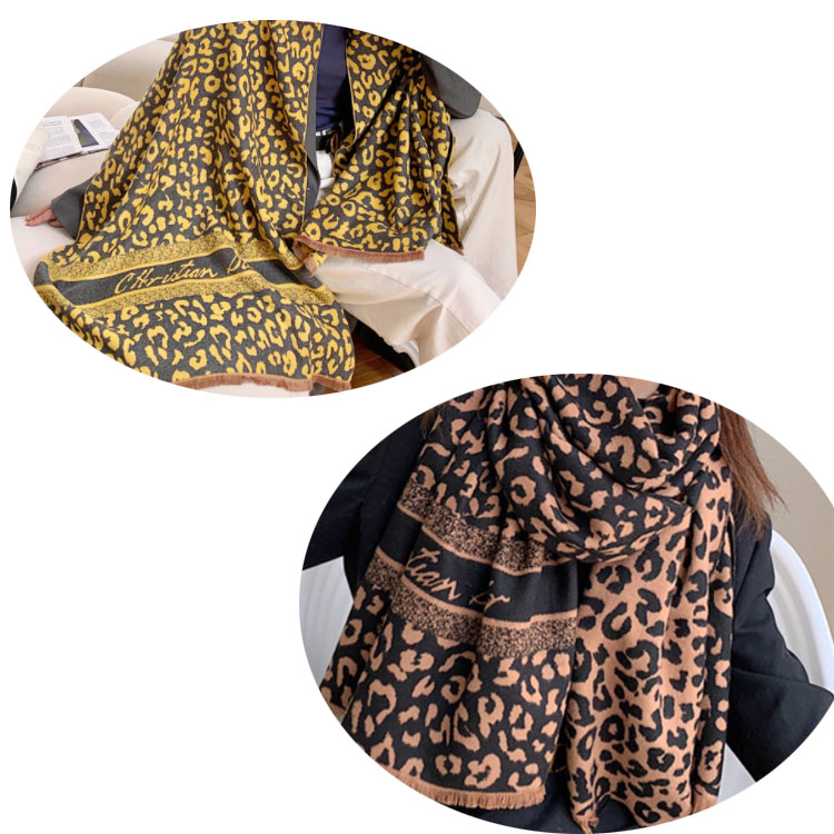 Оптовая продажа, зимние теплые шарфы, длинные шали с принтом для женщин