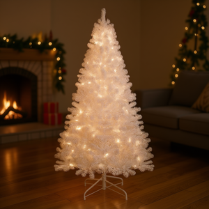 Árbol de Navidad Artificial Blanco de 1.5 m Sin Luces con 498 Puntas de Ramas para Decoración Navideña en Interiores - Product Image 2