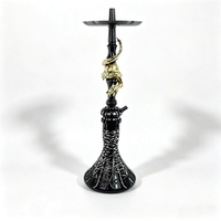 Ensemble de chicha en acier inoxydable arabe de qualité supérieure avec design miroir, chicha complète et portable pour les voyages