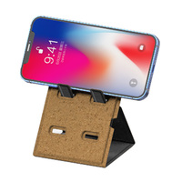 Support de téléphone en liège recyclable avec chargeur à induction 10W, fin, réglable et pliable