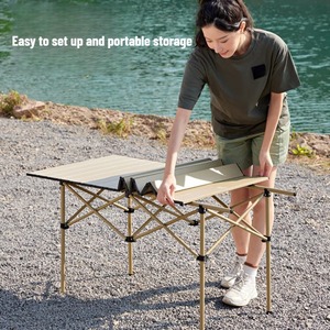 <span class=keywords><strong>Set</strong></span> Completo di Tavolo Pieghevole e Sedie per Campeggio, Attrezzatura da Picnic con Tavolo Arrotolabile - Product Image 2