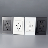 Interrupteur mural et prise 118 avec ports USB et Type-C, chargeur mural pour la maison, prise murale avec ports USB 1/2/3 voies 2 directions
