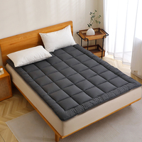 1 Stück weiß/dunkelgrau Polyester geste ppte Matratzen schoner mit Schnürung