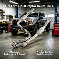 Tuyaux d'échappement à haut débit en acier inoxydable SS304 avec bouclier thermique pour Ford F-150 Raptor Gen 2 3.5TT – Améliore la réponse du biturbo