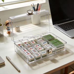 Caja Organizadora de Acrílico Transparente y Resistente para Fichas de Mahjong, Estuche de Almacenamiento y Exhibición para Mahjong Americano - Product Image 3