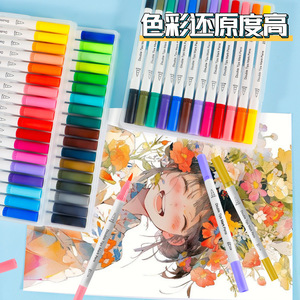 Ensemble de stylos à double pointe en plastique personnalisables pour le dessin et l'<span class=keywords><strong>aquarelle</strong></span>, imperméables, à séchage rapide, pour étudiants - Product Image 3