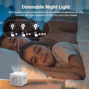 Caricabatterie multifunzione EU Cube: USB A + tipo C porta piccola striscia di luce notturna Desktop - Product Image 6