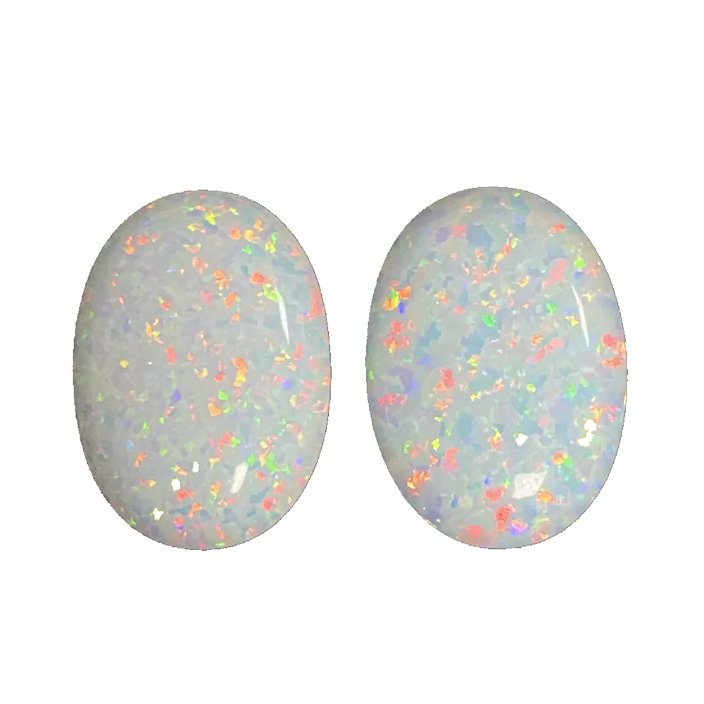 Lab Creëren Opaal 18X13Mm Big Size White Fire Black Opal Stone Plaksteen Cabochon Losse Opal Prijs