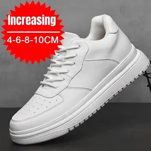 <span class=keywords><strong>Sneakers</strong></span> da uomo pesanti da 10cm scarpe da <span class=keywords><strong>donna</strong></span> con plateau Unisex in <span class=keywords><strong>pelle</strong></span> bianca Plus Size 46 - Product Image 3