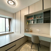 Ensemble de meubles de chambre à coucher sur mesure, lit tatami moderne en panneaux de bois pour enfants avec armoire de chambre intégrée et bureau avec tiroirs