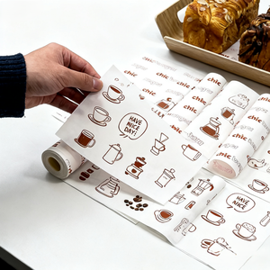 Tùy chỉnh in thân thiện với môi không thấm nước & dầu-proof Kraft Giấy nướng cho gói thực phẩm & bánh trang trí - Product Image 5