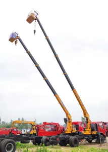 HAOY penjualan terlaris keranjang angkat Mini 3 ~ 16 ton kerekan hidrolik lengan lurus mengangkat teleskopik kecil truk bom dipasang derek