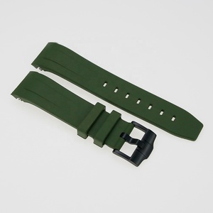 Bracelet de montre SKX007 en caoutchouc vulcanisé vert avec boucle solide, trous de 1,8 mm et 2,5 mm, largeur de 22 mm - Product Image 3
