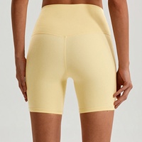 Nouveau short de yoga uni style européen et américain printemps/été 2026, brossé double face, sensation seconde peau, moulant, extensible et respirant