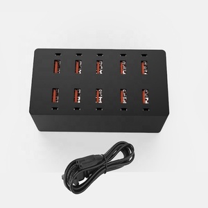 بيع بالجملة هاتف محمول متعدد المنافذ شاحن حائط usb شحن سريع 10usb منافذ <span class=keywords><strong>50W</strong></span> 2.4A دعم مع ضوء LED - Product Image 6