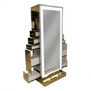 Station de coiffure garantie en acier inoxydable <span class=keywords><strong>avec</strong></span> <span class=keywords><strong>miroir</strong></span> et <span class=keywords><strong>éclairage</strong></span> LED MS077 - Product Image 4
