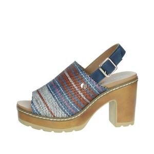 Sandali con tacco stringato alla moda 170528 punta e punta aperta estate/autunno strass Sexy Outdoor stile Jeans - Product Image 1