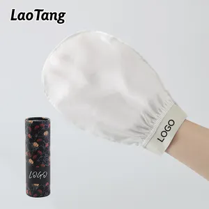 Custom Logo And Package 100% Silk Raw Exfoliating Body Glove Natural Gloves Silk Exfoliating Mitt Bath Gloves For Home Use