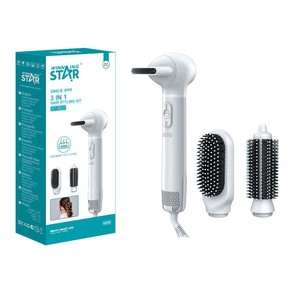 Kit de coiffure 3 en 1 Winning Star avec protection thermique pour sécher, boucler et peigner - Product Image 1