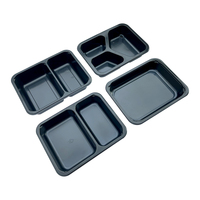Barquette alimentaire rectangulaire en plastique CPET, écologique, jetable, couleur personnalisée, résistante au four, avec film de scellage